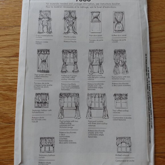 Priscilla Curtains Sewing Pattern Door Window Panel Victorian Ruffle Pouf Swag - Picture 7 of 10